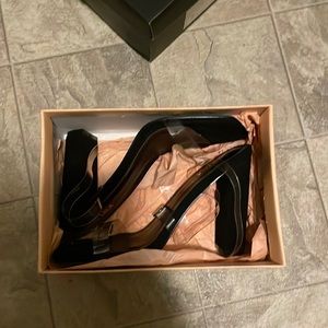 Black heels with clear straps